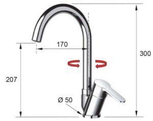 Смеситель для кухни из серии Class Chrome L42B, разные SHONY