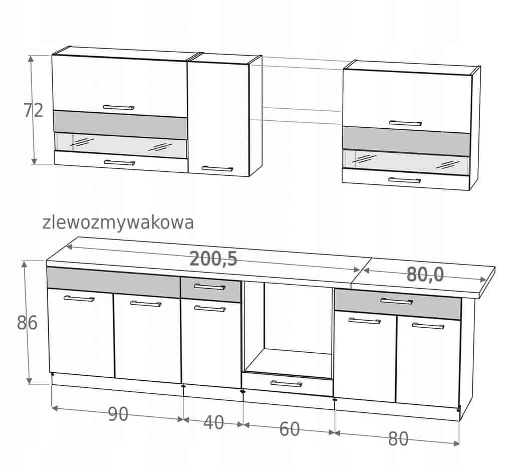 Кухонная мебель на размер со столешницей 270 см KD
