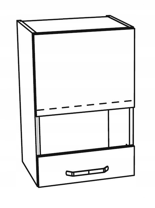 Шкаф навесной со стеклянной витриной 1 дверца 60 см KAMMONO P4