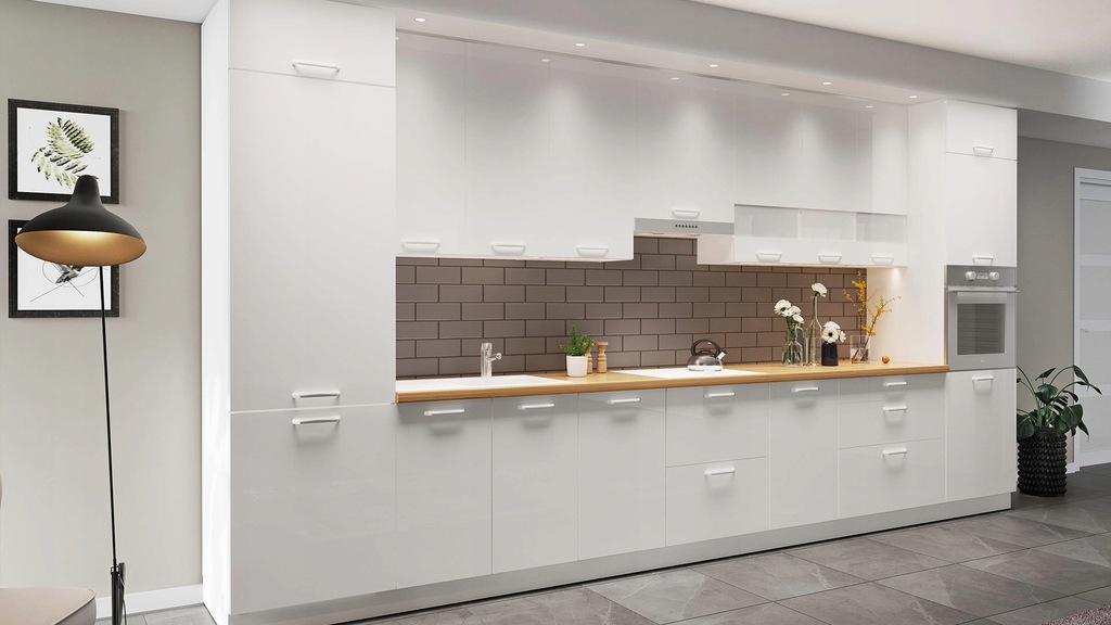 Шкаф навесной со стеклянной витриной 1 дверца 60 см KAMMONO P4