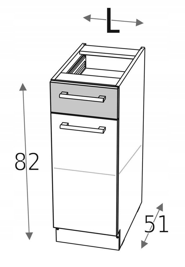 Тумба нижняя 45 см с дверцей и ящиком КД