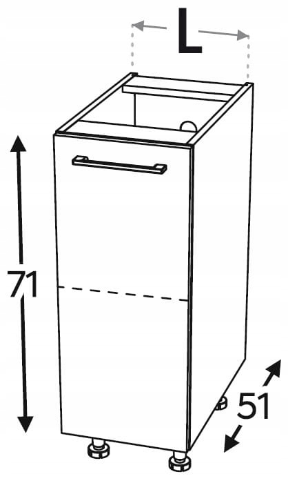 Шкаф кухонный нижний 1 дверный 50 см KAMMONO P4