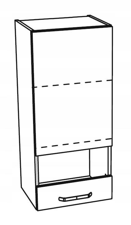 Шкаф высокий со стеклянной витриной 1 дверца 50 см KAMMONO P4