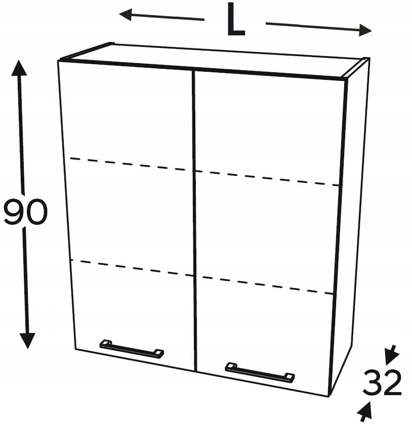 Шкаф подвесной 2-дверный, 70 см KAMMONO F4F5F7