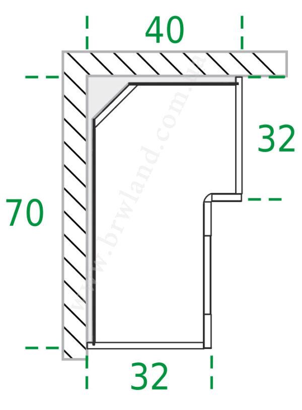 Кухонный шкаф навесной угловой WRP70Х40/64 OLIVIA SOFT KAM